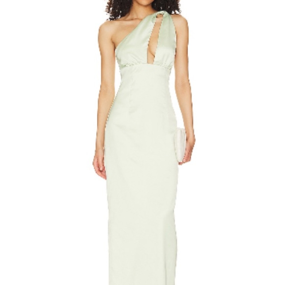 Lovers + Friends Green Asymmetrical Cutout Maxi Dress